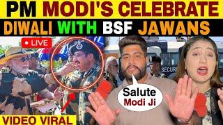 PM MODI'S CELEBRATES DIWALI WITH BSF SOLDIERS IN GUJARAT | MODI FANS IN PAK REACTION