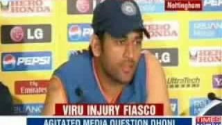 Dhoni loses cool over Sehwag issue