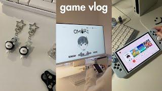 game vlog  cozy gaming, omori, clay art, packing order, homebody days