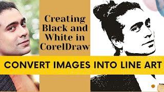 Convert image into line art in CorelDraw | CorelDraw designs | Creating Black and White in CorelDraw