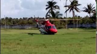 Despegue helicóptero del Gobernador del estado de Tabasco en playa de Fredy en Paraiso Tabasco