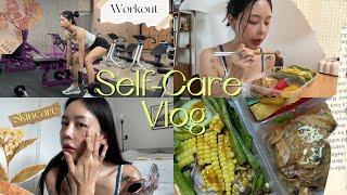 Self-Care Vlog 1   หนึ่งวันแบบ Healthy พาไปออกกำลังกาย แชร์สกินแคร์