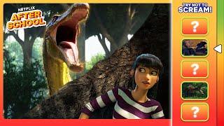 Try Not to SCREAM Challenge!  Jurassic World: Chaos Theory | Netflix After School