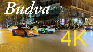 Nightlife in Budva Montenegro  4K Walking Tour