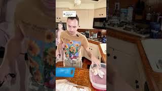 Manny Michael preparing my chicken wings for the deep fryer!