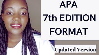 HOW TO FORMAT IN APA STYLE 7th EDITION: ACADEMIC WRITING TUTORIAL PART 2//