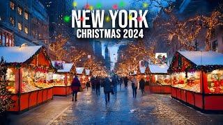 NYC Christmas Walk 2024  4K NYC Christmas Market Tour Union Square Holiday Market 2024