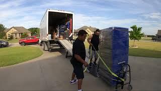 Moving two heavy gun safes by Rescue Moving Services in Denton, TX | Gun Safe Movers (972) 249-8233.