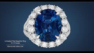 Unheated Thai Sapphire Ring (12.12 Carats) | M.S. Rau