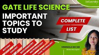 Important Topics To Study For GATE XL | GATE Life Science Exam - Complete List! #gate2025