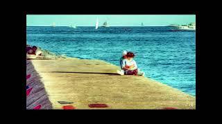 Art of smhickel: Couple Embrace on Waikiki Jetty in Hawaii