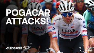 Watch the moment Tadej Pogačar attacks during Stage 2 of Giro D'Italia  | Eurosport Cycling