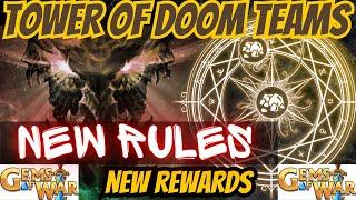 NEW RULES NEW REWARDS Gems of War Brown Tower of Doom Teams | 3 Teams Hi/MID/LOW for TOD 2023 Guide