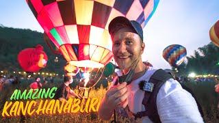 Kanchanaburi Hidden Gems / Balloon Festival in THAILAND / Thai Food Tour on a Motorbike