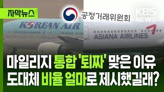 [자막뉴스] 마일리지 통합안 '퇴짜' 맞은 이유…도대체 비율 얼마로 제시했길래? / KBS 2025.06.13.