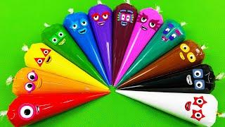 Rainbow SLIME: Looking Numberblocks, Alphablocks, Alphabet Lore with Piping Bags! ASMR