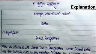 Notice Writing class 10th for average or weak students | notice writing format|