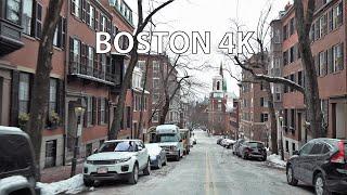 Boston 4K - Winter Weekend Drive