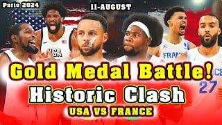 Epic Showdown: France vs USA in the Olympic Men's Basketball Final! Who Will Take Gold?