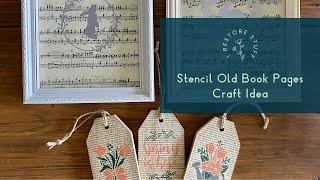 Stenciling on Old Book Pages for a Special Spring Craft Idea