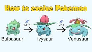 How To Evolve Pokémon - Generation 1 Kanto (Animated Sprites)