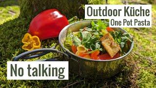 NO TALKING | Outdoor Cooking | One Pot Pasta im Esbit Kocherset | vegan | Healthy Cooking