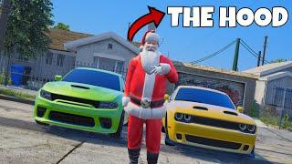 Fake Santa Visits The HOOD in GTA 5 RP..