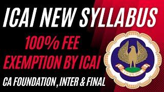 100% FEE Exemption by ICAI || ICAI New Course Announcement || For Eligible Students @theRavindraOjha