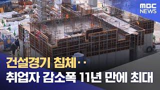 건설경기 침체‥취업자 감소폭 11년 만에 최대 (2024.11.24/12MBC뉴스)