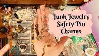 Junk Jewelry Safety Pin Charms for Junk Journals