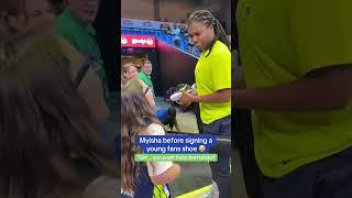 Myisha Hines-Allen asked a young fan if she washed her feet 