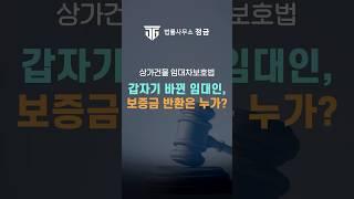 갑자기 임대인이 바뀌었다면 보증금은 누구에게 돌려받아야 할까요? #임대인변경#임대인지위승계 #상가건물임대차보호법#법률사무소정금#박순배변호사#부동산변호사