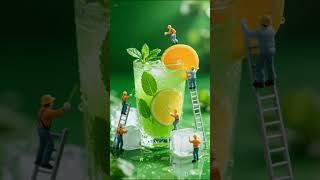 This Drink Was Built by Tiny Chefs—Fresh & Fabulous! #minichef #miniatureworkers #funny #aishorts