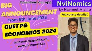 CUET PG Economics 2024 Online Class Details by Navneet Mishra#NviNomics Full Course Fee & Features?
