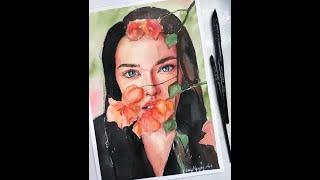 [ Watercolor Tutorial ] Vẽ tranh chân dung màu nước - Watercolor Portrait