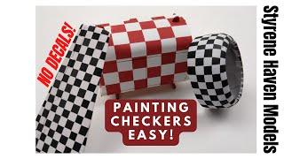Painting Checkers Nose & Tails On Scale Plastic Model Aircraft, Cars & More Made Easy! No Decals...