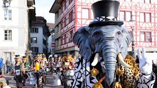 Güdismäntig Luzerner Fasnacht 2024 | Glatzesträhler, Rüssgusler, Spöitzer, Chottlebotzer, MGL, Mökke