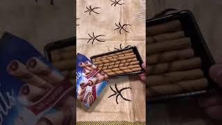 Unpacking ASMR Tago Wafer Rolls I Satisfy Eating I MUKBANG I #shorts #mukbang #asmr