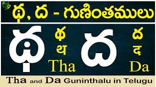 థ, ద గుణింతాలు | tha, dha gunintham |How to write tha, dha guninthalu |Telugu varnamala Guninthamulu