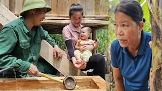 Life of 17 year-old girl - Harvest squash to sell - The husband Build wooden troughs to store water