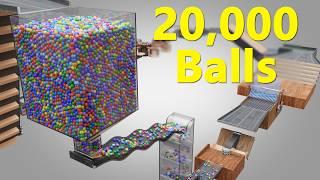 20,000 Colorful Balls Marble Run Loop animation V20