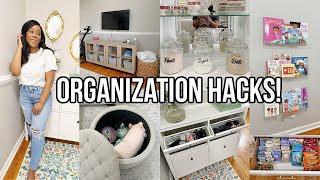 AMAZING HOME ORGANIZATION HACKS! SMALL SPACE ORGANIZATION, RENTER FRIENDLY STORAGE IDEAS ON A BUDGET