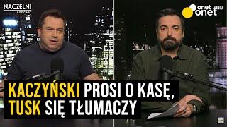 Kaczyński prosi o kasę i tropi „Silnych Razem”, a Tusk tłumaczy się z „wielbłąda”