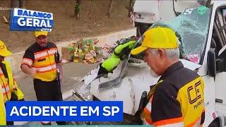 Acidente entre van e caminhão deixa dois feridos na zona sul de São Paulo