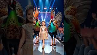 Two Big Pheasant  & Cute Baby Girl Stage Show On AGT  #agt #shorts #pheasant