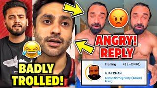 Harsh Beniwal & Elvish Yadav BADLY TROLLED Ajaz Khan! | Ajaz Khan Reply To YouTubers Trolling