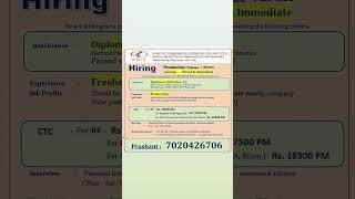 Fresher Job Vacancy For Diploma & BE in Pune #diplomajobs #bejobs #diplomaengineerjobs