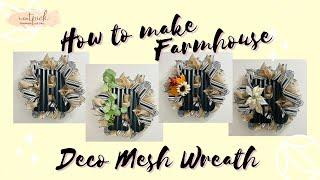 Neatpick How to Make a Farmhouse Deco Mesh Wreath