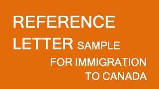 Reference letter sample. Immigration Canada