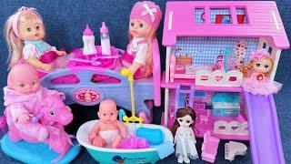 10 Minutes Satisfying with Unboxing Cute Doll House Playset，Baby Bathtub Toys ASMR | Review Toys